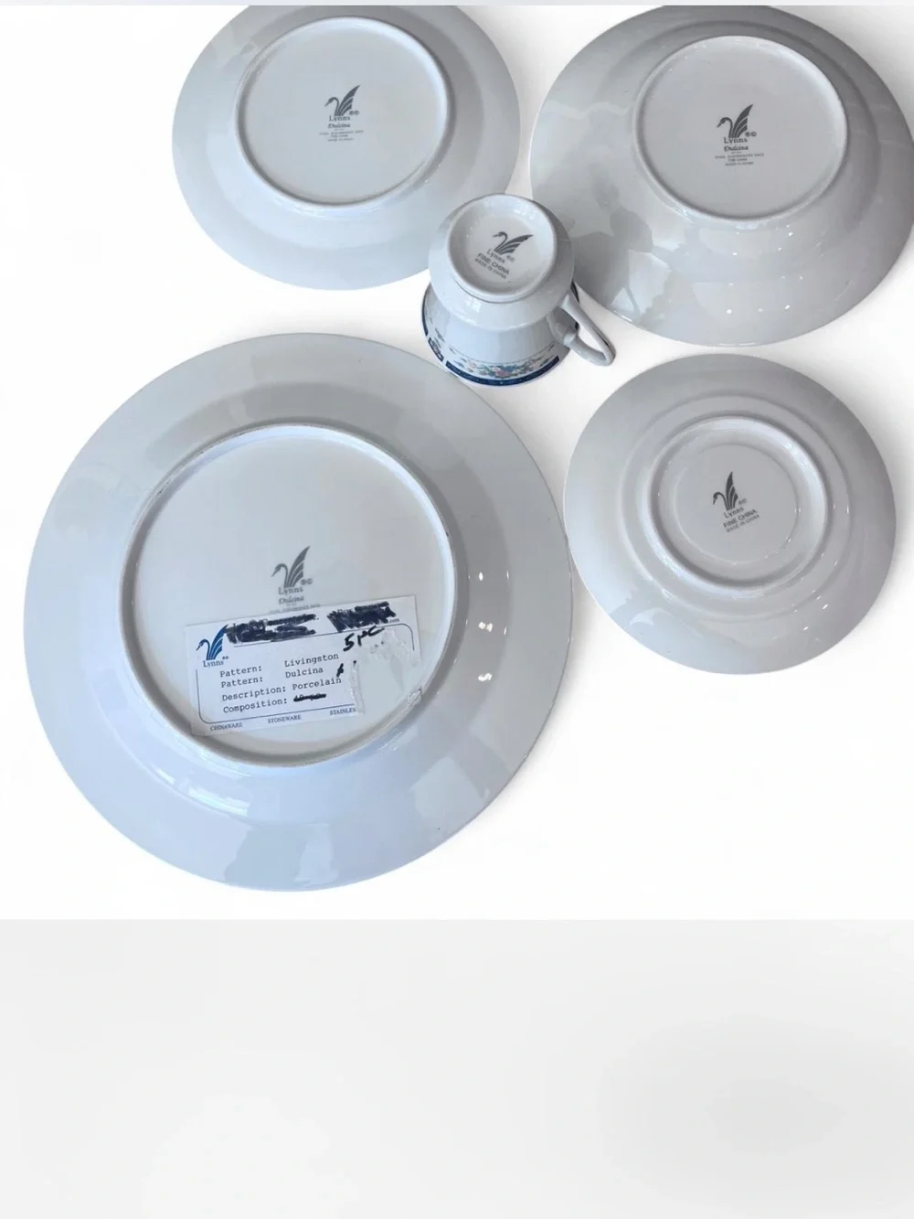 Vintage Lynn’s Dulcina Livingston five piece China place setting
